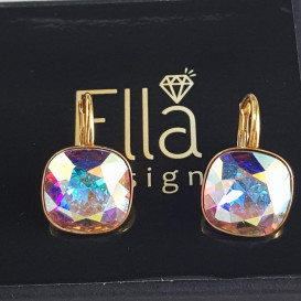 Auskarai "Kavadratukai" su swarovski