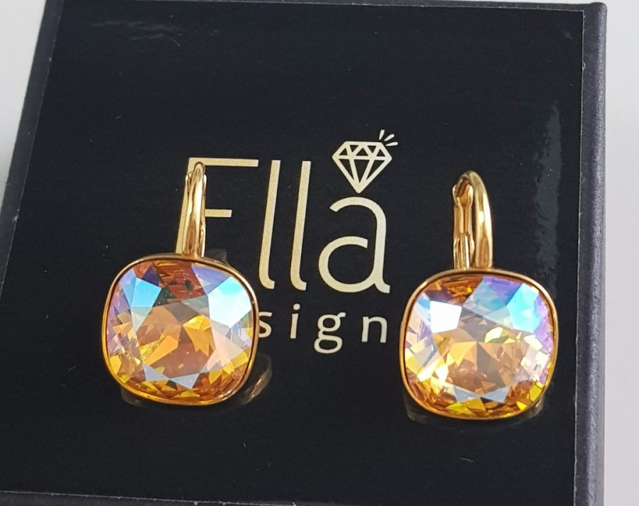 Auskarai "Kavadratukai" su swarovski