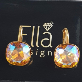Auskarai "Kavadratukai" su swarovski
