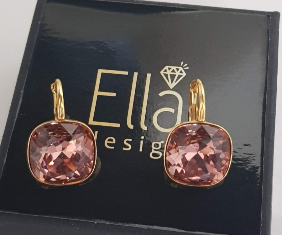 Auskarai "Kavadratukai" su swarovski