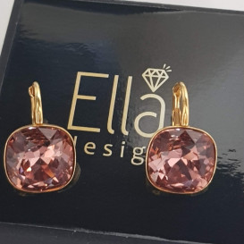 Auskarai "Kavadratukai" su swarovski