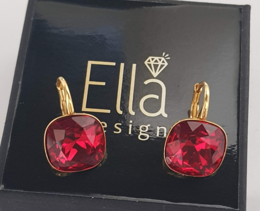 Auskarai "Kavadratukai" su swarovski
