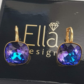 Auskarai "Kavadratukai" su swarovski