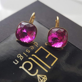 Auskarai "Kavadratukai" su swarovski