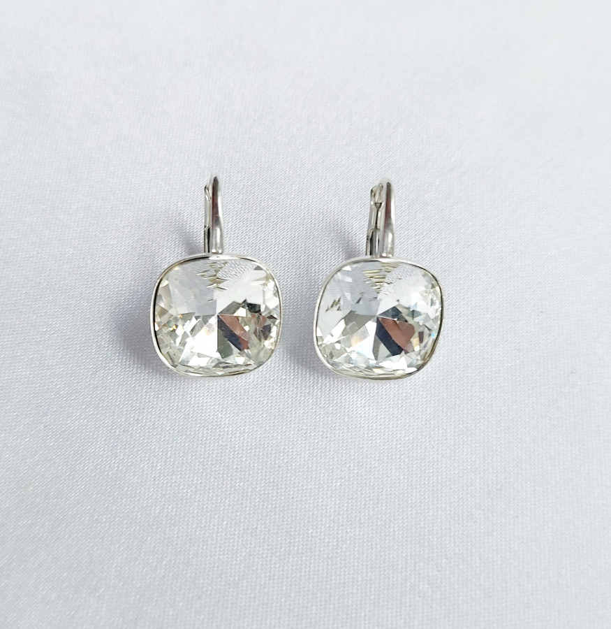 Auskarai "Kavadratukai" su swarovski