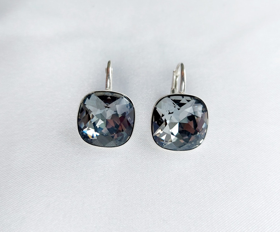 Auskarai "Kavadratukai" su swarovski