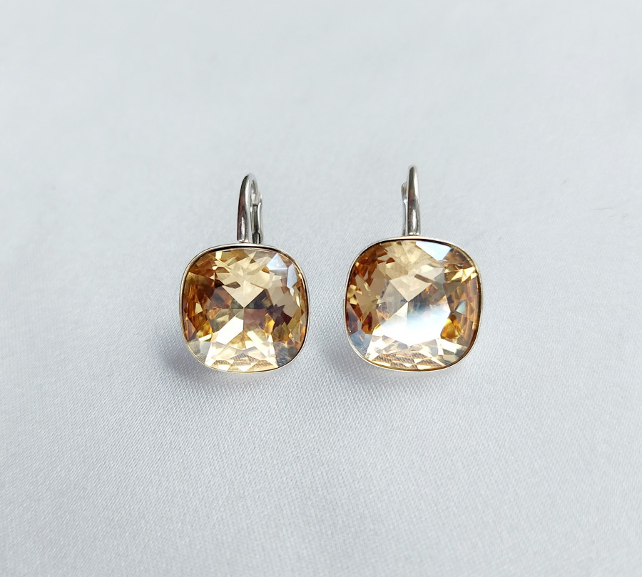 Auskarai "Kavadratukai" su swarovski