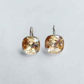 Auskarai "Kavadratukai" su swarovski