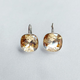 Auskarai "Kavadratukai" su swarovski