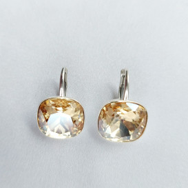 Auskarai "Kavadratukai" su swarovski