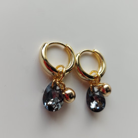 Auskarai rinkės su swarovski ir hematitu