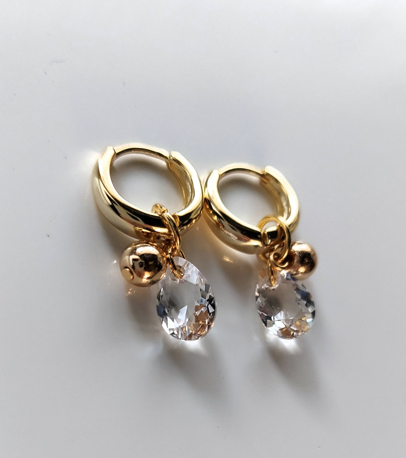 Auskarai rinkės su swarovski ir hematitu