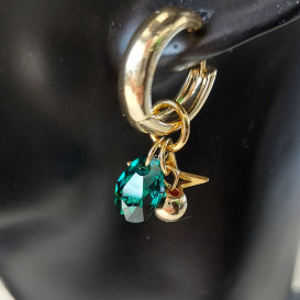 Auskarai rinkės su swarovski, hematitu ir žvaigžde
