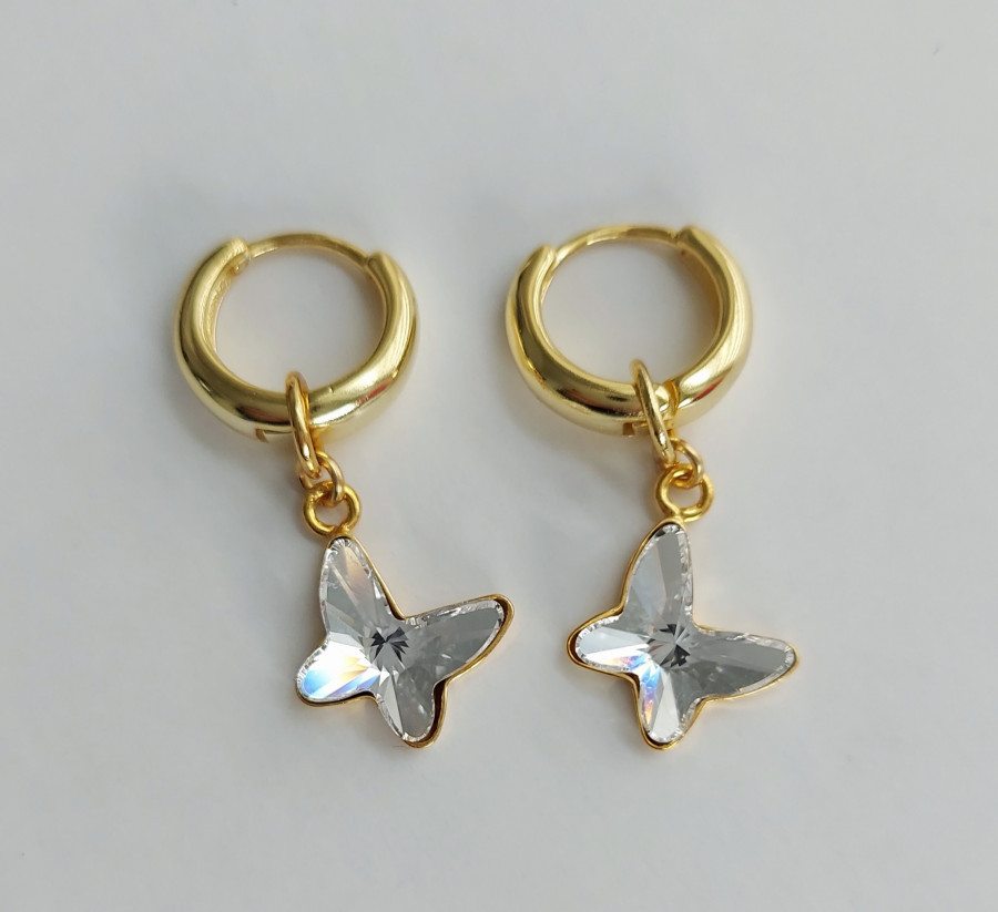 Rinkės su drugeliais swarovski 925