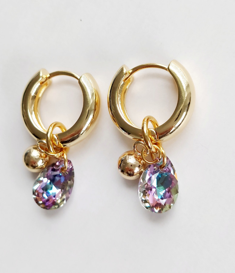 Auskarai rinkės su swarovski ir hematitu
