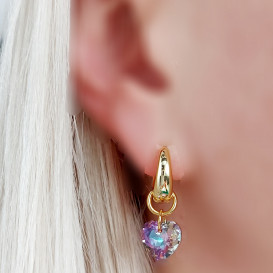 Auskarai rinkės su swarovski Širdele