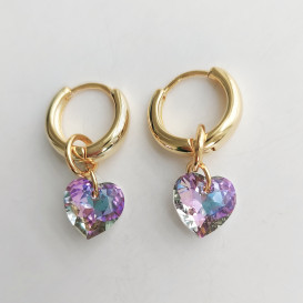 Auskarai rinkės su swarovski Širdele