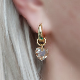 Auskarai rinkės su swarovski Širdele