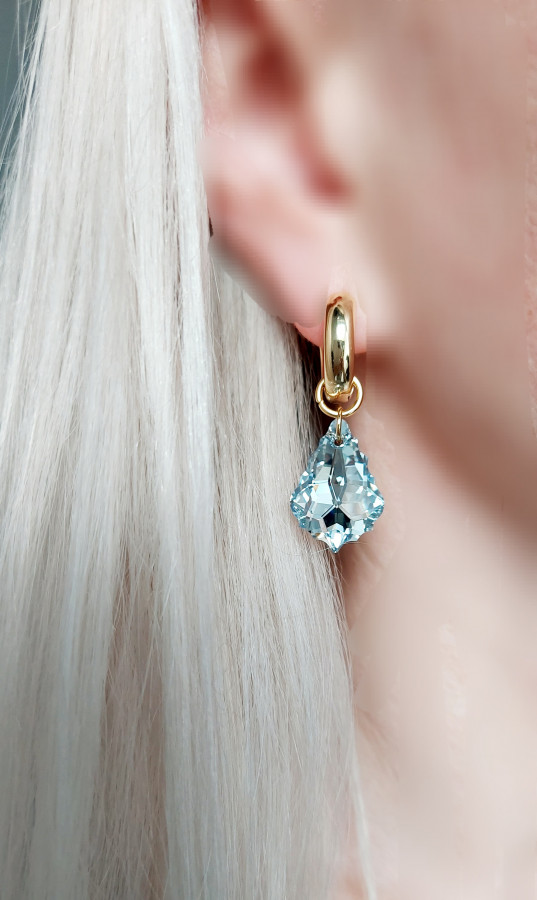 Auskarai rinkės su swarovski pakabukais