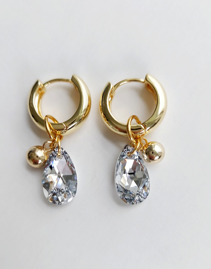 Auskarai rinkės su swarovski ir hematitu