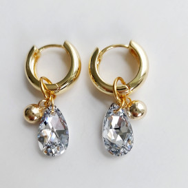 Auskarai rinkės su swarovski ir hematitu