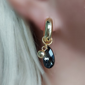 Auskarai rinkės su swarovski ir hematitu