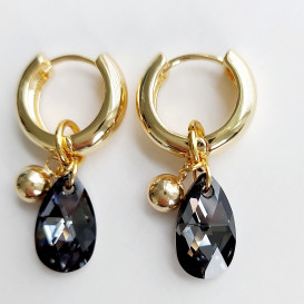 Auskarai rinkės su swarovski ir hematitu