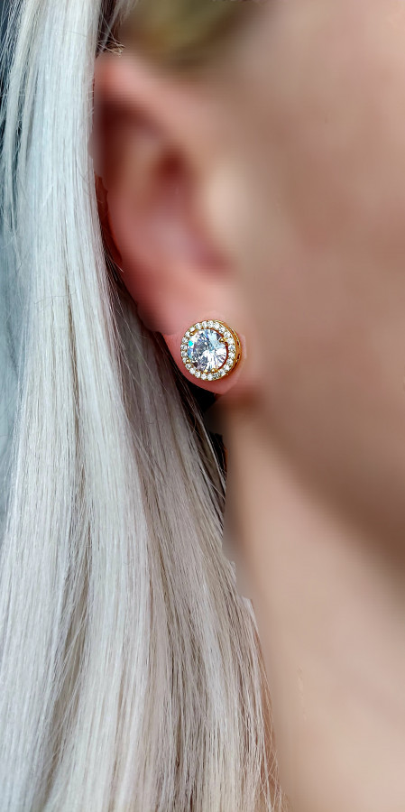Auskarai akutės prie ausies 12mm