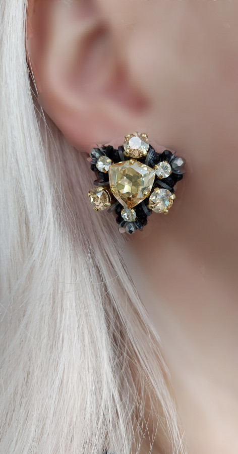 Puošnūs auskarai su swarovski