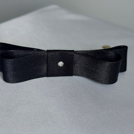 Plaukų segtukas- kaspinukas Black su swarovski akute