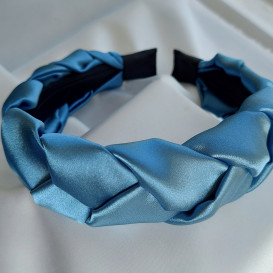 Rankų darbo pintas lankelis Denim