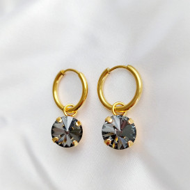 Grandinėlė su swarovski pakabuku+auskarai Grey
