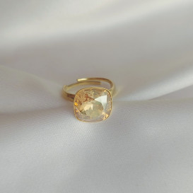 Žiedas su swarovski 925 praba Golden shadow
