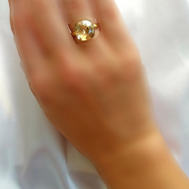 Žiedas su swarovski 925 praba Golden shadow