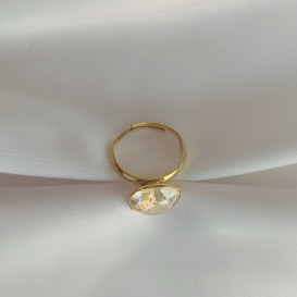 Žiedas su swarovski 925 praba Golden shadow