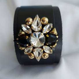 Odinė dviguba apyrankė su swarovski