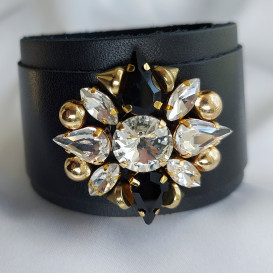 Odinė dviguba apyrankė su swarovski