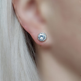 Auskarai akutės prie ausies 9mm sidabro spalva