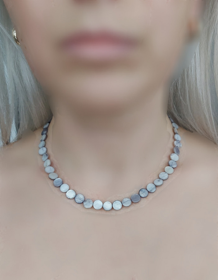 Natūralių kriauklių vėrinys classic Grey S