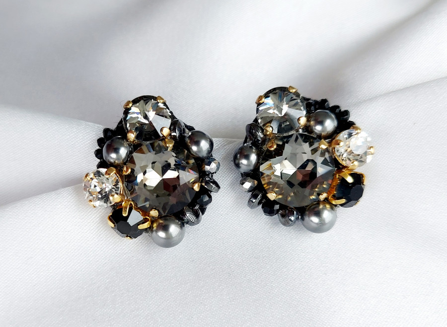 Auskarai su swarovski kristalais 925 Silver night