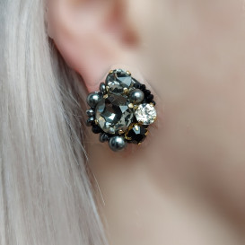 Auskarai su swarovski kristalais 925 Silver night