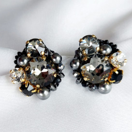 Auskarai su swarovski kristalais 925 Silver night