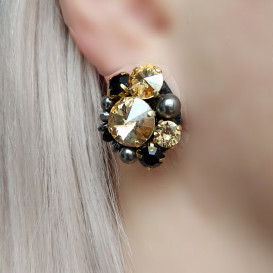 Auskarai su swarovski kristalais 925 Golden shadow