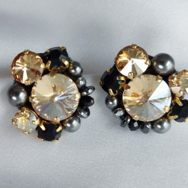 Auskarai su swarovski kristalais 925 Golden shadow