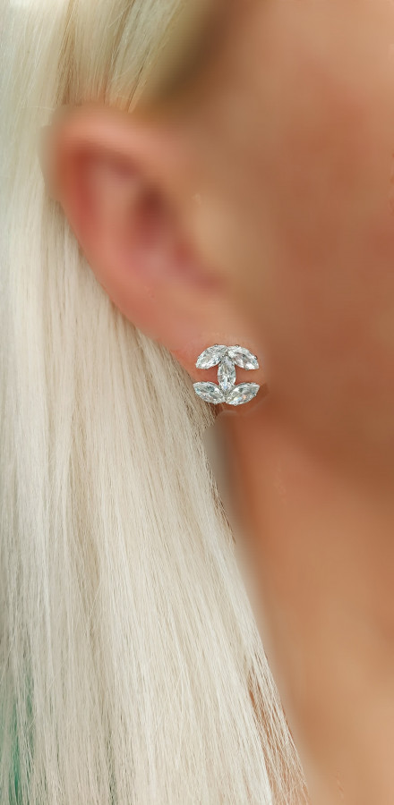 Auskarai Flower silver