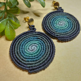 Auskarai Spiralė "Denim"
