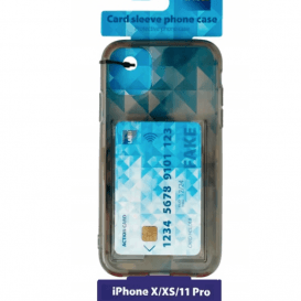 LAB31 nugarėlės Apple X/XS/11 PRO, bespalvės su kišenėlė kortelei