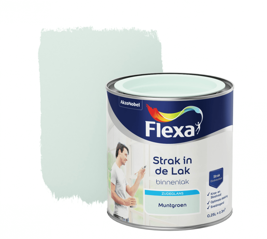 Flexa Tight interjerų dažai mėtų žalumo satino blizgesiui 250 ml