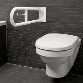 Plieger Comfort tualeto atrama plastikinė 70 cm balta sulankstoma, skirta tvirtinti prie sienos