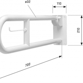 Plieger Comfort tualeto atrama plastikinė 70 cm balta sulankstoma, skirta tvirtinti prie sienos